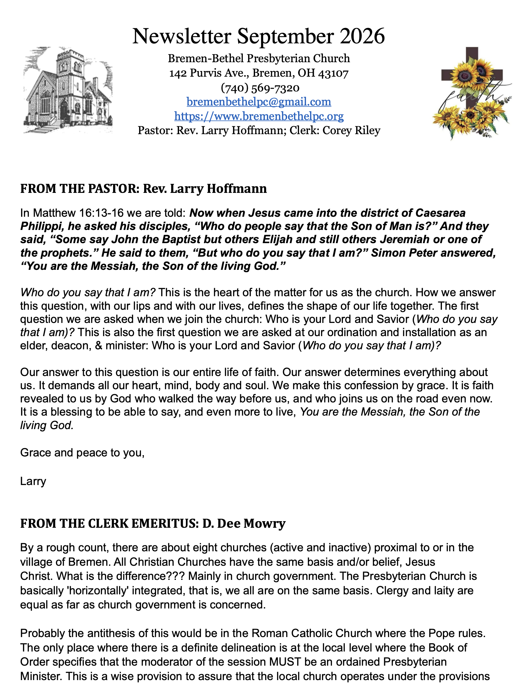 church news September 2026
